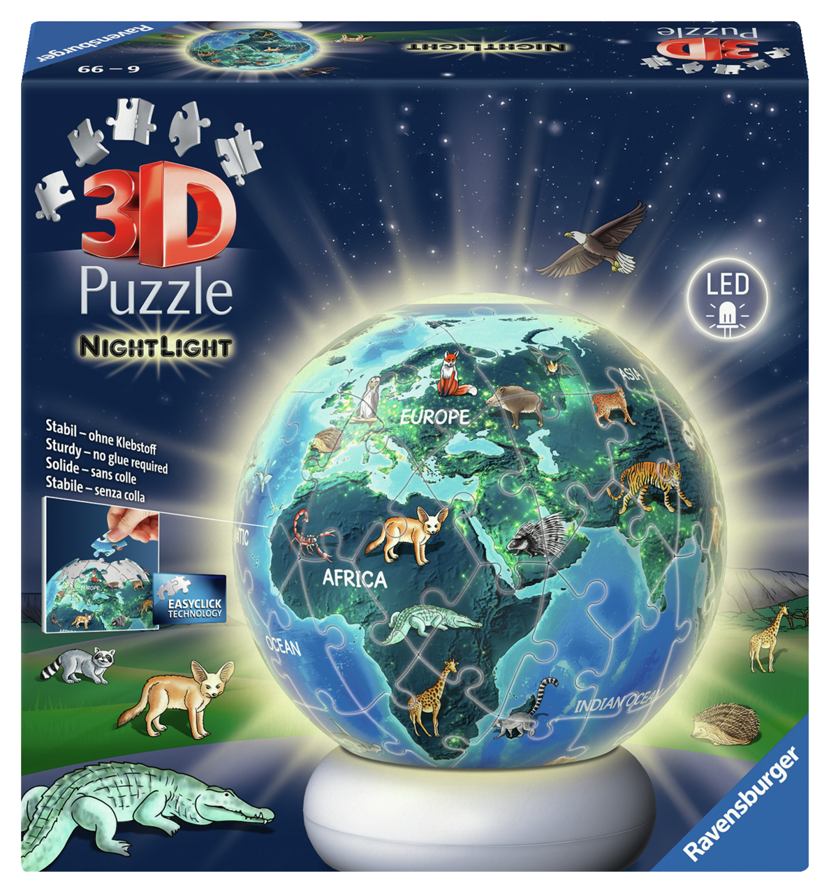 3D EARTH NIGHT LIGHT PUZZLE 73 PCS.