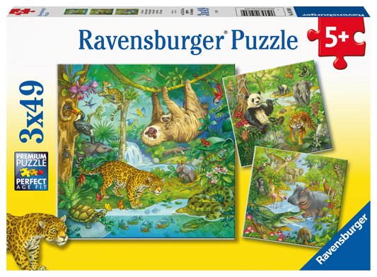 RAVENSBURGER IN THE JUNGLE 3 X 49 BRIKKER