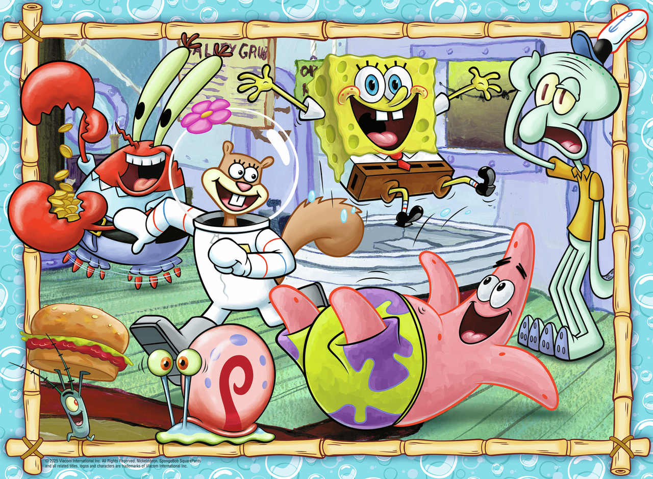 RAVENSBURGER SVAMPEBOB FIRKANT NYE EVENTYR PÅ BIKINI BUNDEN 200 BRIKKER