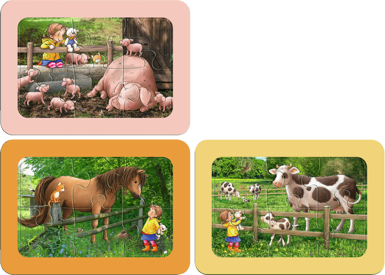 RAVENSBURGER EXPLORING THE FARM 3X6P