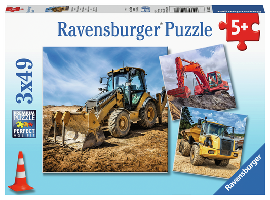 RAVENSBURGER DIGGER AT WORK 3X49 BRIKKER
